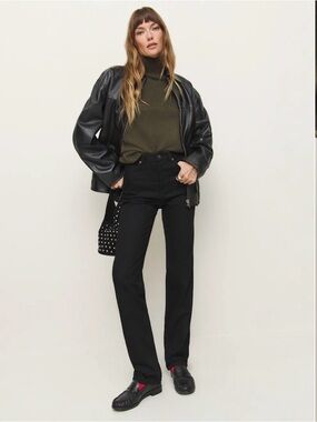 Reformation Cynthia High Rise Straight Long Jeans